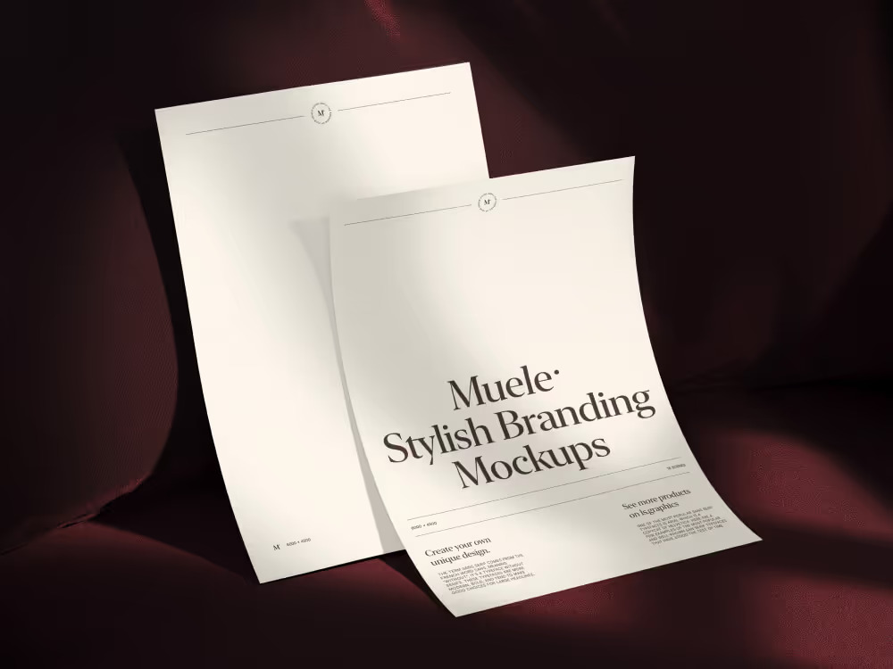 16款高级国外风格信封名片画册信纸VI设计展示效果图PS贴图样机模板 Muele, Branding Mockups 样机素材 sucaiwan.com