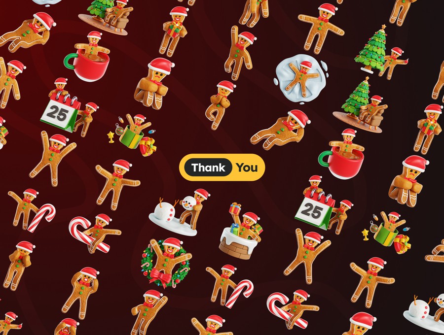 26款卡通趣味圣诞老人3D姜饼人插图插画设计OBJ/PNG格式素材 3D Gingerbread Man 图片素材 sucaiwan.com