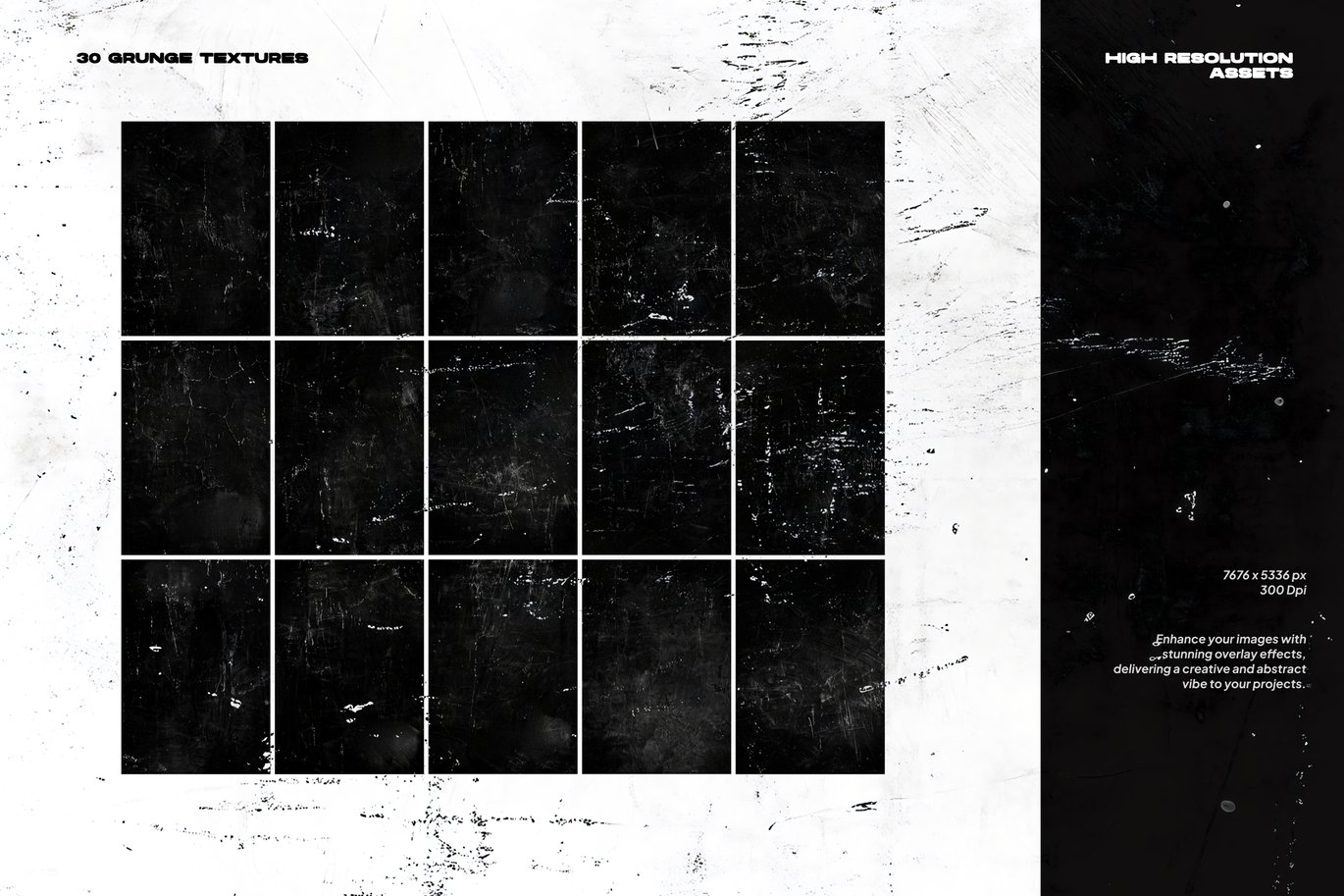 30款黑色复古做旧划痕裂纹粗糙仿旧纹理高清JPG背景图片设计素材 Extreme Grunge Textures 图片素材 sucaiwan.com