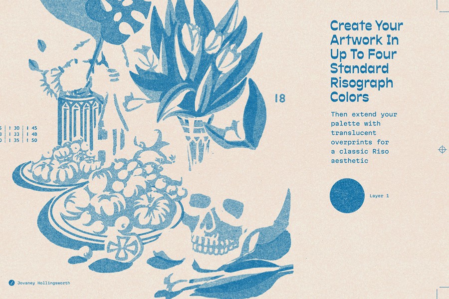 Procreate笔刷:复古老式Risograph打印污迹美感纸张纹理叠印墨水Procreate笔刷 TGTS – RizzCraft 笔刷资源 第5张-素材湾丨精选海外优质设计素材资源 Procreate笔刷:复古老式Risograph打印污迹美感纸张纹理叠印墨水Procreate笔刷 TGTS – RizzCraft 笔刷资源 sucaiwan.com