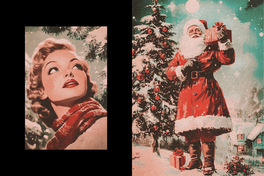 复古圣诞节主题半色调照片效果ps特效滤镜样机 Vintage Christmas Postcard Photo Effect 插件预设 第4张-素材湾丨精选海外优质设计素材资源 复古圣诞节主题半色调照片效果ps特效滤镜样机 Vintage Christmas Postcard Photo Effect 插件预设 sucaiwan.com