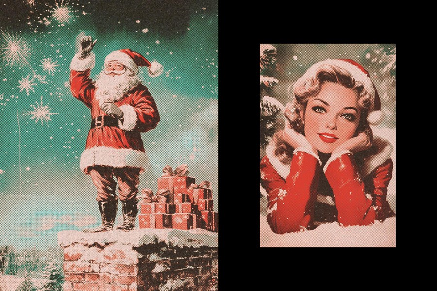 复古圣诞节主题半色调照片效果ps特效滤镜样机 Vintage Christmas Postcard Photo Effect 插件预设 第6张-素材湾丨精选海外优质设计素材资源 复古圣诞节主题半色调照片效果ps特效滤镜样机 Vintage Christmas Postcard Photo Effect 插件预设 sucaiwan.com