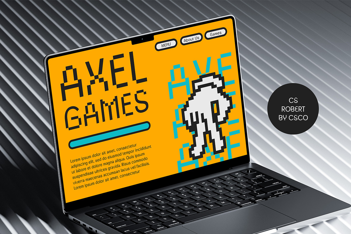 复古像素风品牌海报游戏设计无衬线英文字体安装包 Robert – Pixel Font 设计素材 sucaiwan.com