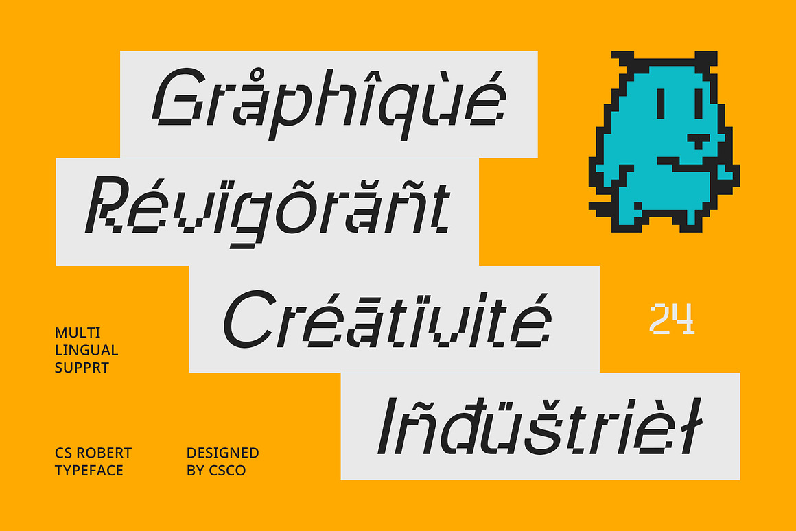 复古像素风品牌海报游戏设计无衬线英文字体安装包 Robert – Pixel Font 设计素材 sucaiwan.com