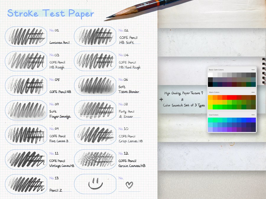 真实铅笔素描木炭笔线条绘画插画procreate笔刷画笔素材 CRISP Pencil Pack for Procreate 笔刷资源 sucaiwan.com