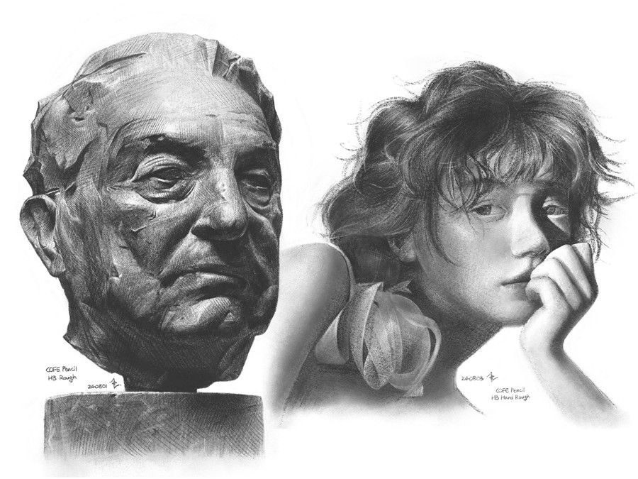 真实铅笔素描木炭笔线条绘画插画procreate笔刷画笔素材 CRISP Pencil Pack for Procreate 笔刷资源 sucaiwan.com