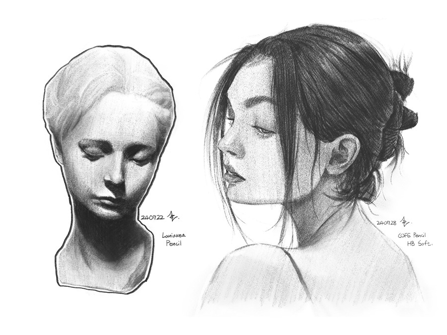 真实铅笔素描木炭笔线条绘画插画procreate笔刷画笔素材 CRISP Pencil Pack for Procreate 笔刷资源 sucaiwan.com