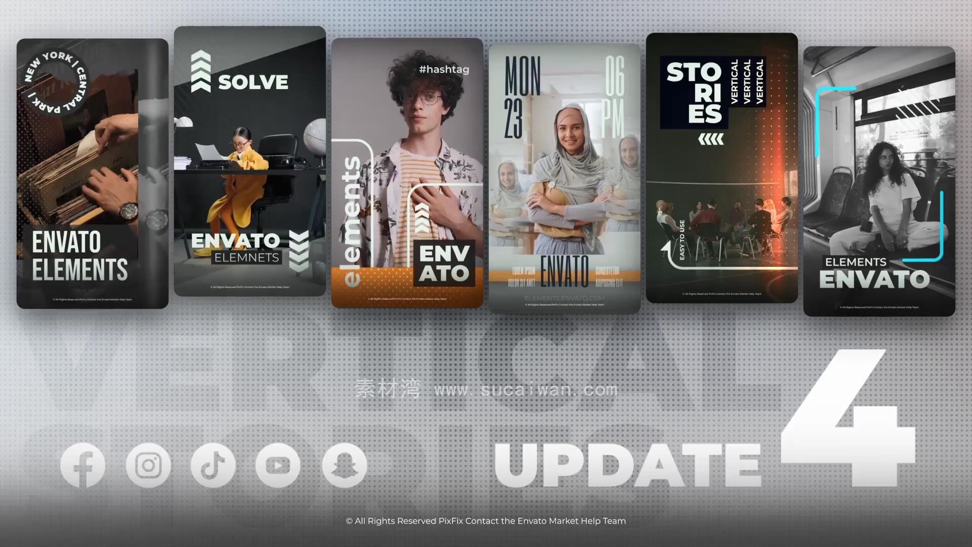 达芬奇模板：简洁时尚现代经典撕纸效果抖音小红书竖屏手机9:16动画模板 Instagram Stories - DaVinci Resolve (Upd. 11) , sucaiwan.com