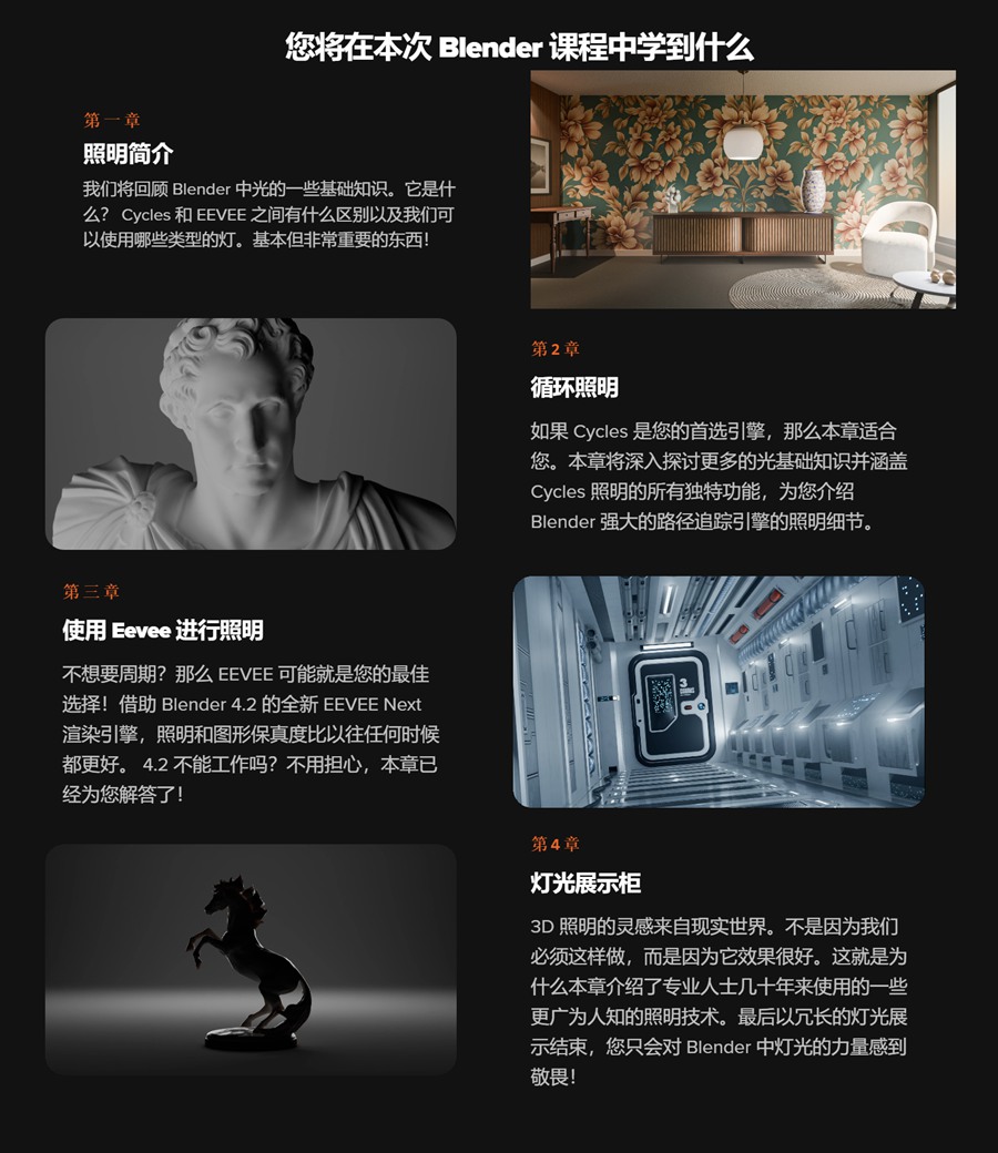 Blender场景灯光照明渲染核心新手入门基础教程 中英文字幕 CORE | Fundamentals of Lighting in Blender 设计教程 sucaiwan.com