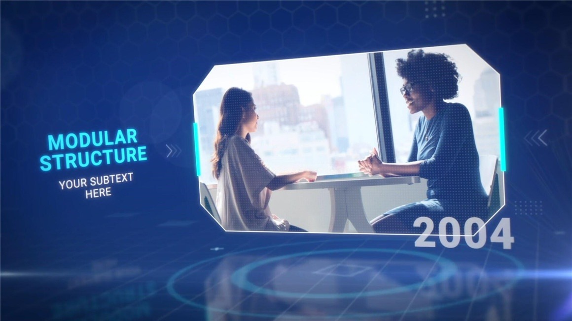 FCPX插件：实用科技感企业公司深蓝色调技术信息介绍说明动画 , sucaiwan.com