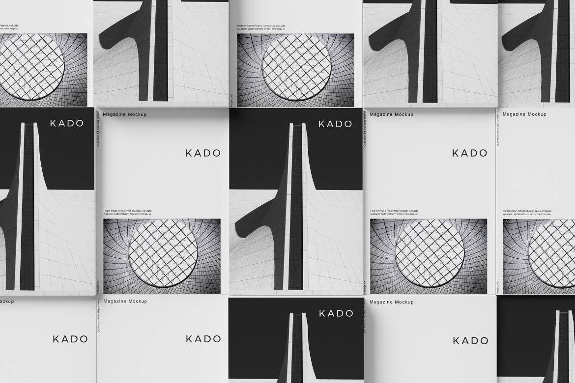 时尚重叠逼真画册杂志设计展示效果图PS贴图样机模板素材 Magazine Mockup 样机素材 sucaiwan.com