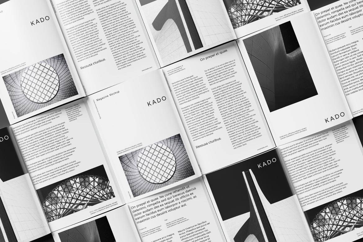 时尚重叠逼真画册杂志设计展示效果图PS贴图样机模板素材 Magazine Mockup 样机素材 sucaiwan.com