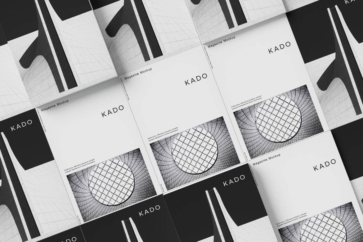 时尚重叠逼真画册杂志设计展示效果图PS贴图样机模板素材 Magazine Mockup 样机素材 sucaiwan.com