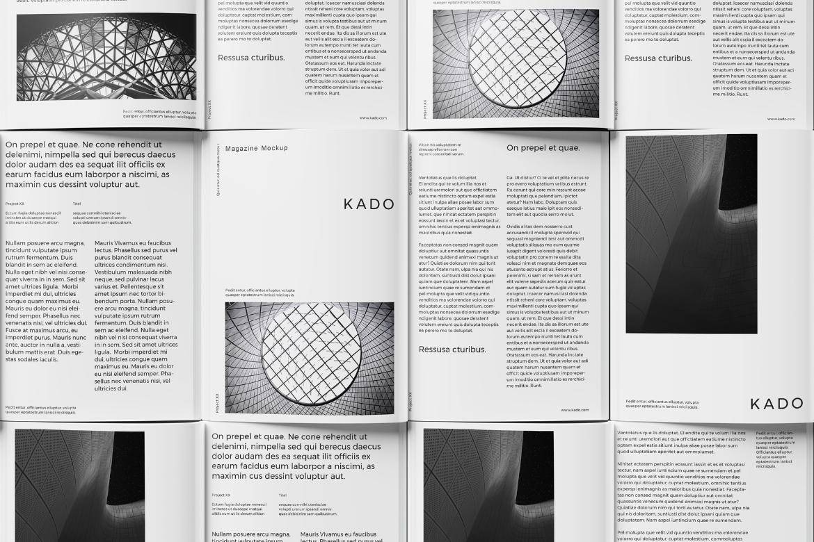 时尚重叠逼真画册杂志设计展示效果图PS贴图样机模板素材 Magazine Mockup 样机素材 sucaiwan.com