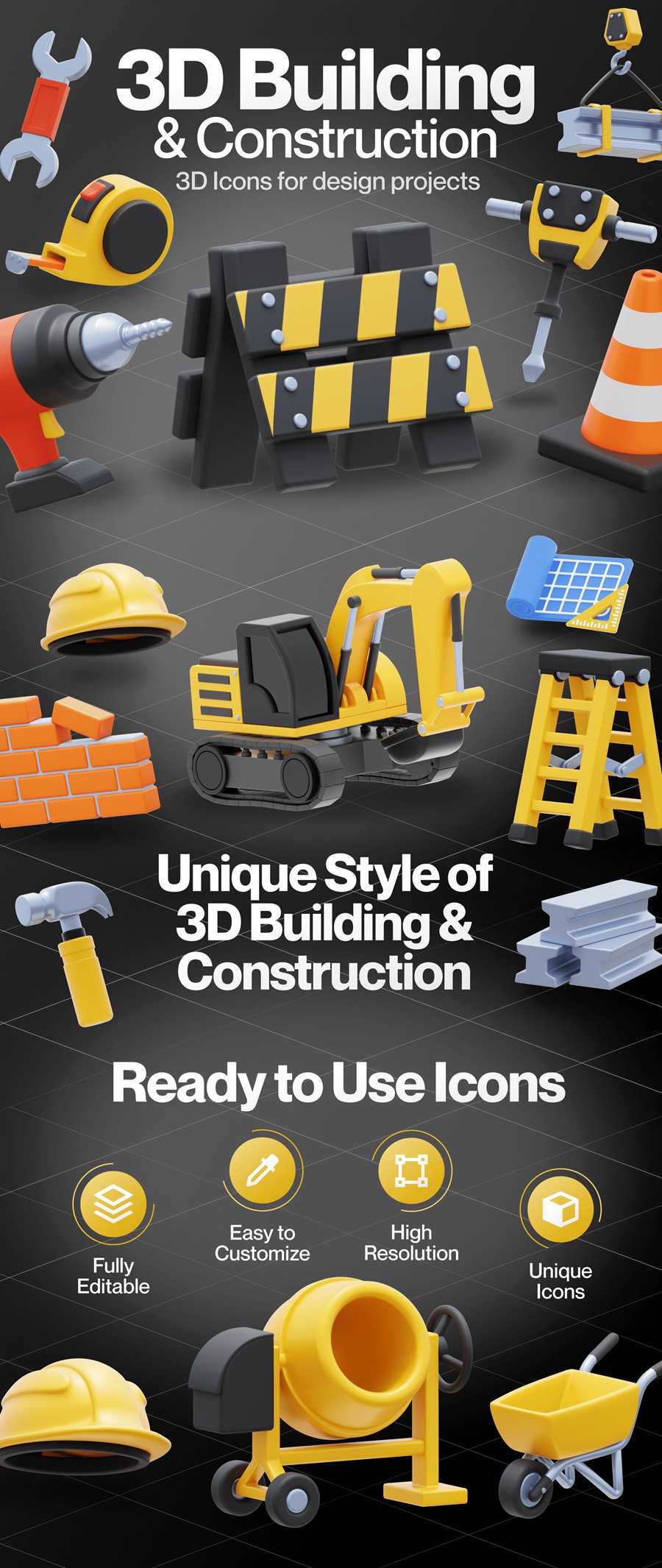 20款高级质感建筑施工工程车辆设备3D图标Icons设计Blender/PNG格式素材 Construcy – Construction 3D Icon Set 图标素材 第9张-素材湾丨精选海外优质设计素材资源 20款高级质感建筑施工工程车辆设备3D图标Icons设计Blender/PNG格式素材 Construcy – Construction 3D Icon Set 图标素材 sucaiwan.com