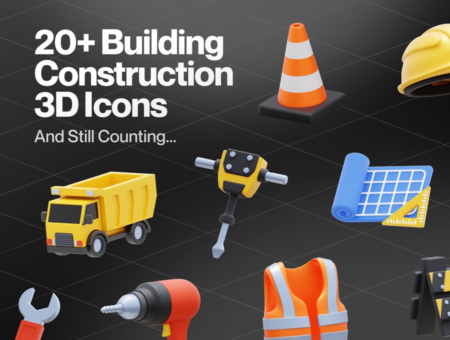 20款高级质感建筑施工工程车辆设备3D图标Icons设计Blender/PNG格式素材 Construcy – Construction 3D Icon Set 图标素材 第7张-素材湾丨精选海外优质设计素材资源 20款高级质感建筑施工工程车辆设备3D图标Icons设计Blender/PNG格式素材 Construcy – Construction 3D Icon Set 图标素材 sucaiwan.com