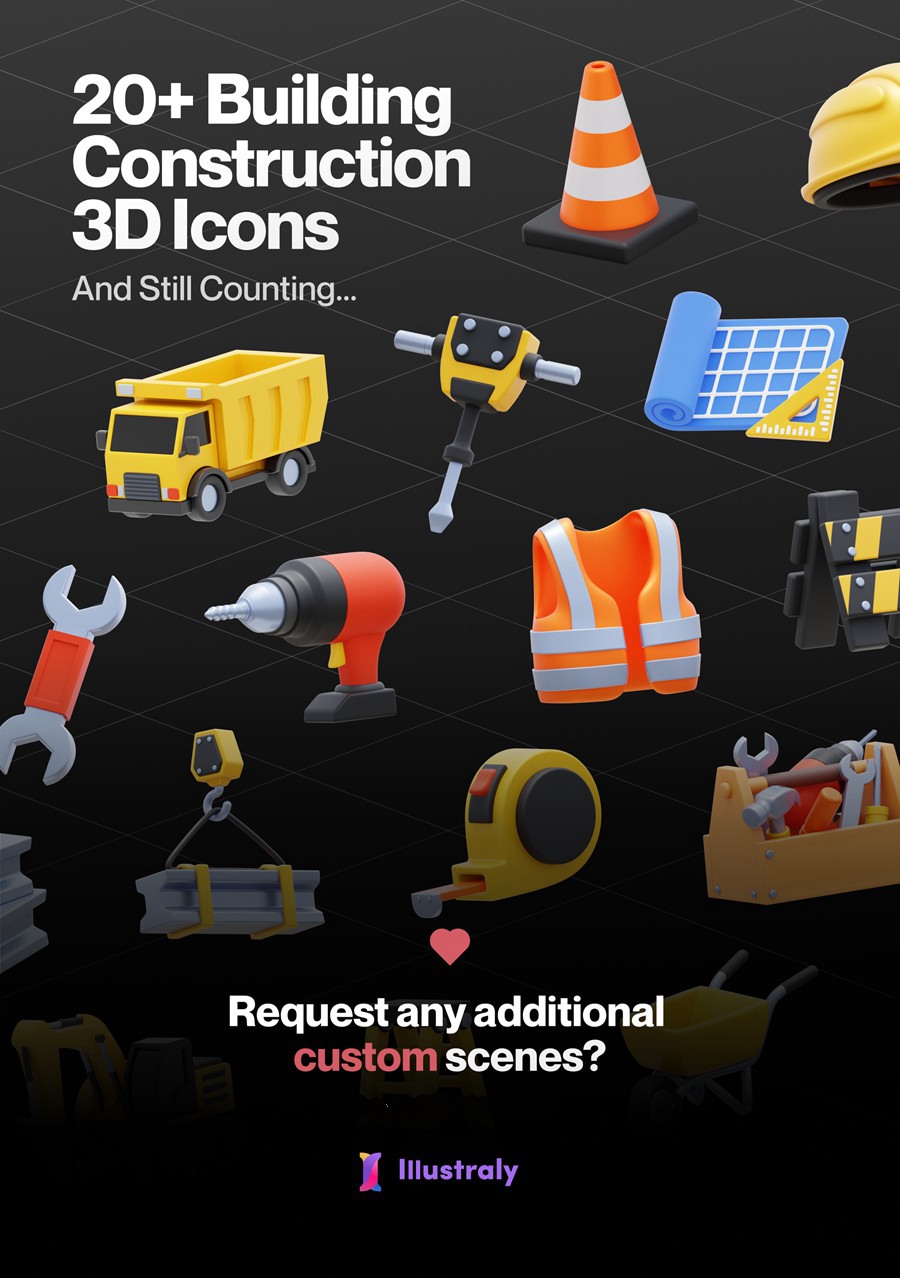 20款高级质感建筑施工工程车辆设备3D图标Icons设计Blender/PNG格式素材 Construcy – Construction 3D Icon Set 图标素材 第11张-素材湾丨精选海外优质设计素材资源 20款高级质感建筑施工工程车辆设备3D图标Icons设计Blender/PNG格式素材 Construcy – Construction 3D Icon Set 图标素材 sucaiwan.com