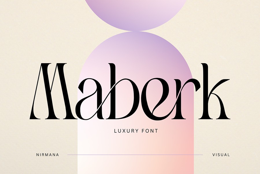 时尚优雅杂志品牌广告徽标设计衬线英文字体安装包 Maberk – Branding Logo Font 设计素材 sucaiwan.com
