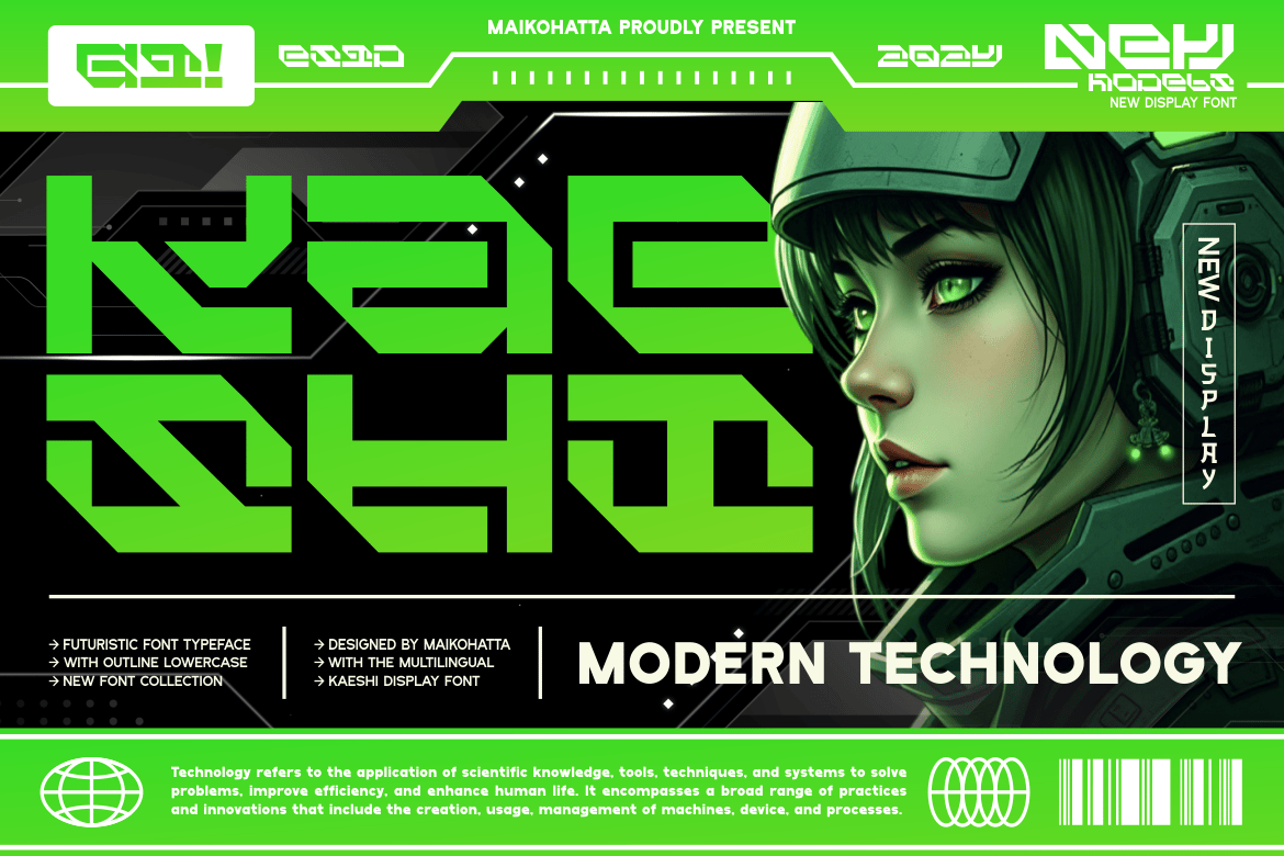 未来科幻赛博朋克机能电竞游戏潮牌海报装饰英文字体 Kaeshi – Modern Techno Typeface 设计素材 第1张-素材湾丨精选海外优质设计素材资源 未来科幻赛博朋克机能电竞游戏潮牌海报装饰英文字体 Kaeshi – Modern Techno Typeface 设计素材 sucaiwan.com