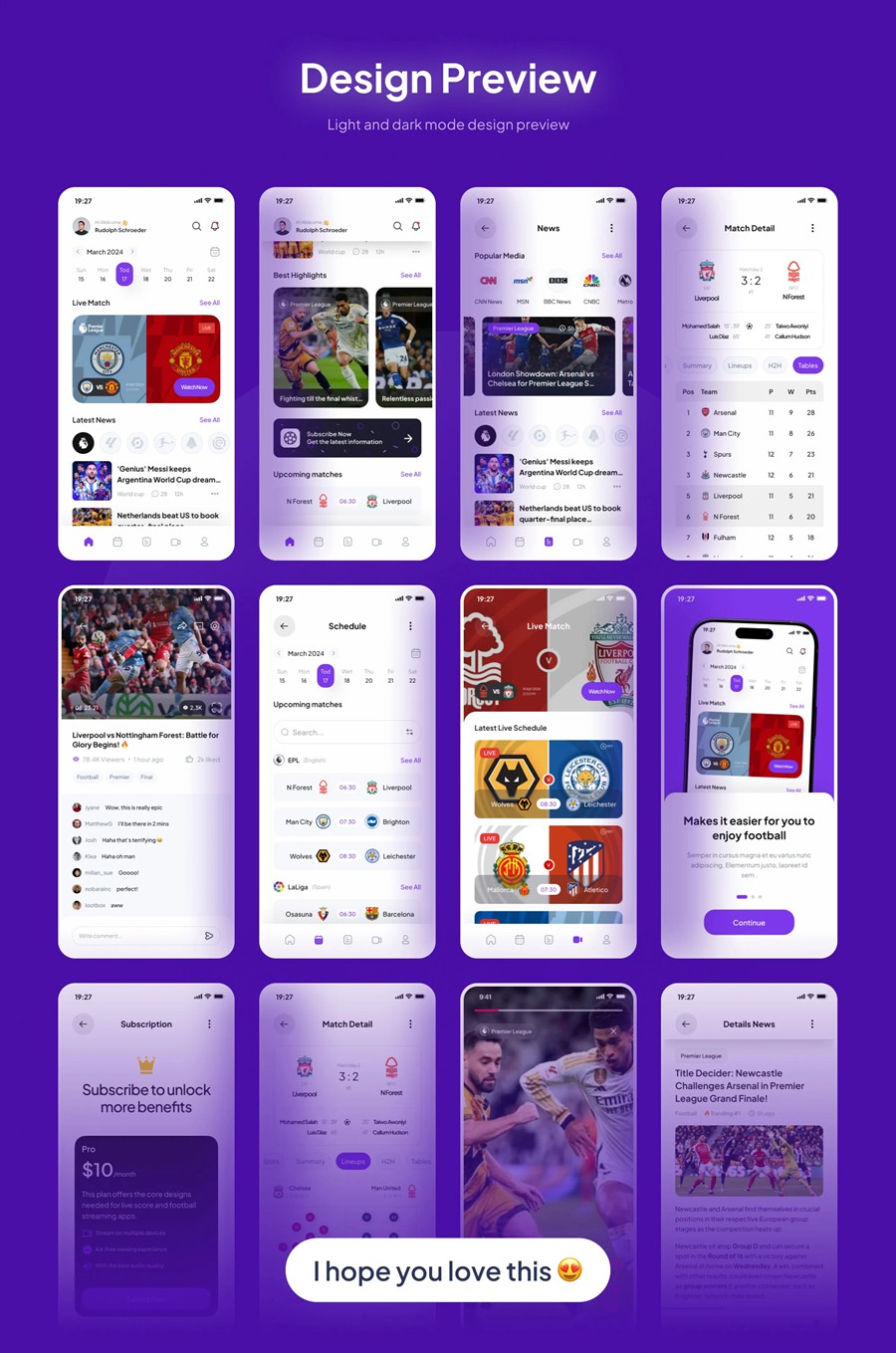 50+屏简约足球篮球体育赛事比赛直播APP UI界面设计Figma模板套件 SportEcho – Football Live Score Mobile App UI Kit APP UI 第8张-素材湾丨精选海外优质设计素材资源 50+屏简约足球篮球体育赛事比赛直播APP UI界面设计Figma模板套件 SportEcho – Football Live Score Mobile App UI Kit APP UI sucaiwan.com