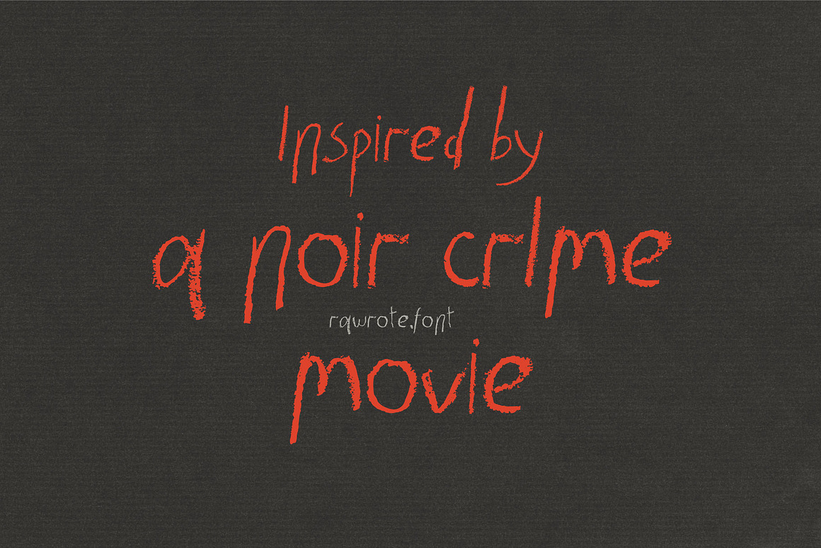 英文字体：复古涂鸦艺术粗糙恐怖气息墨水画笔手写蜡笔抽象笔触字体 Rawrote – Crayon-Textured Handwriting Font , sucaiwan.com