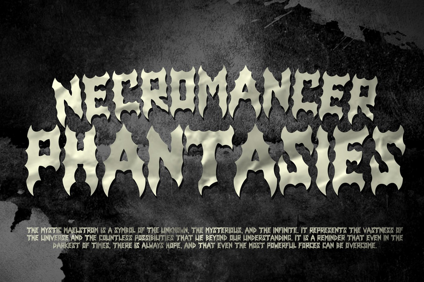 时尚复古品牌服装徽标设计Y2k装饰英文字体安装包 Obscure Metal Horror Blackletter Y2k Graffiti Font 设计素材 sucaiwan.com