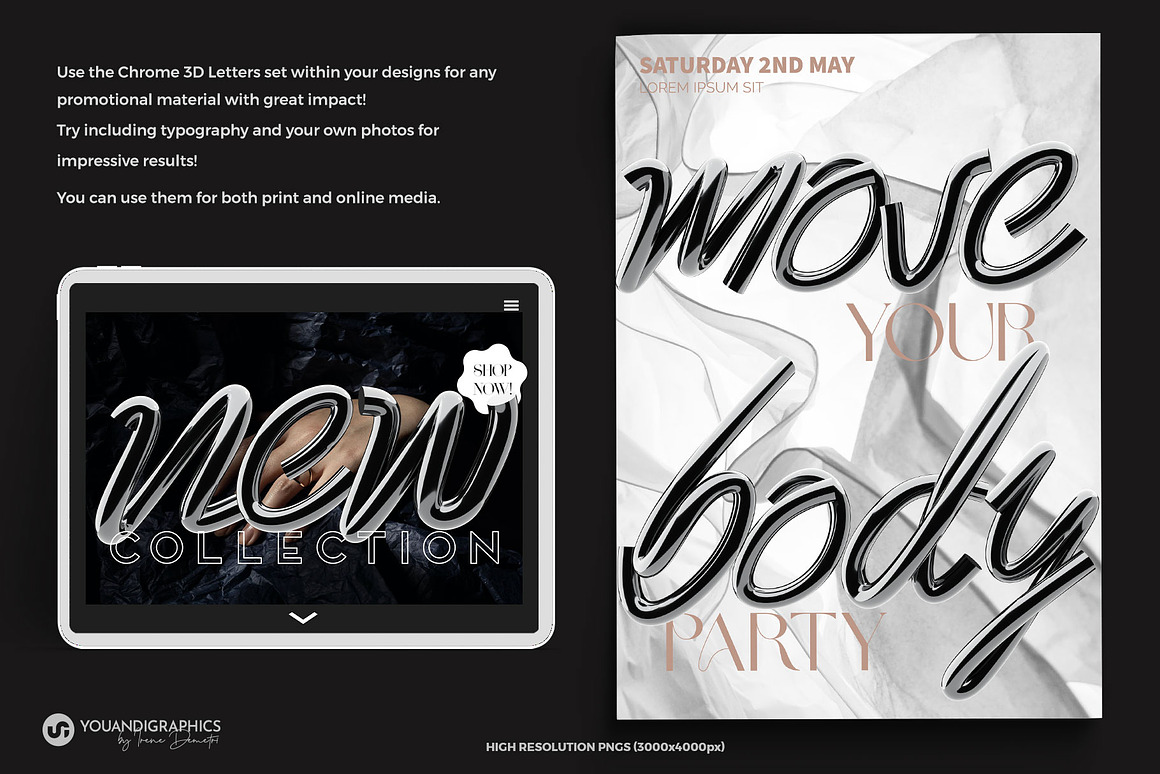 复古Y2K风格科幻3D金属镀铬潮流英文字母数字符号PNG免抠素材 Chrome 3D Lettering Set 图片素材 第6张-素材湾丨精选海外优质设计素材资源 复古Y2K风格科幻3D金属镀铬潮流英文字母数字符号PNG免抠素材 Chrome 3D Lettering Set 图片素材 sucaiwan.com