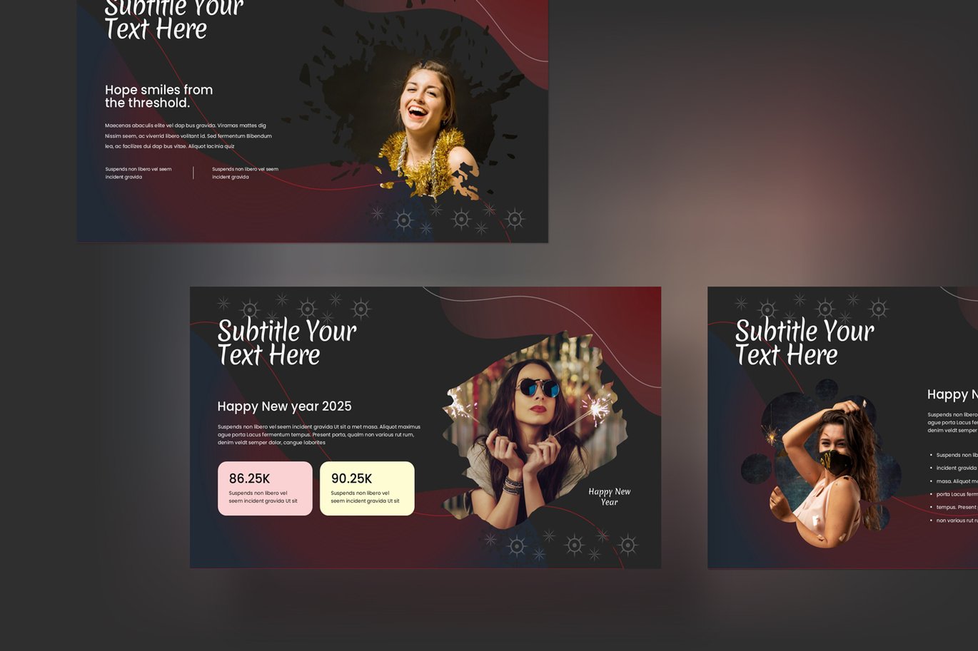 新年圣诞节主题营销策划图文排版设计PowerPoint+Keynote模版 Happy New Year PowerPoint+Keynote Template 幻灯图表 第7张-素材湾丨精选海外优质设计素材资源 新年圣诞节主题营销策划图文排版设计PowerPoint+Keynote模版 Happy New Year PowerPoint+Keynote Template 幻灯图表 sucaiwan.com