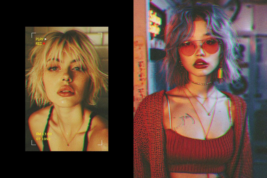 复古故障错位老式CRT信号失真模拟照片效果ps特效滤镜样机 Vintage VHS Tape Photo Effect 插件预设 第4张-素材湾丨精选海外优质设计素材资源 复古故障错位老式CRT信号失真模拟照片效果ps特效滤镜样机 Vintage VHS Tape Photo Effect 插件预设 sucaiwan.com