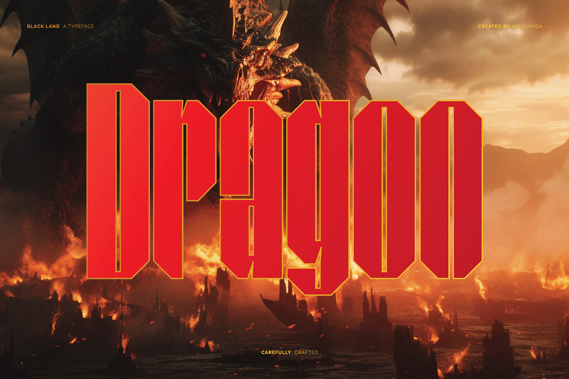 哥特式品牌海报徽标设计无衬线英文字体安装包 Black Land 设计素材 sucaiwan.com