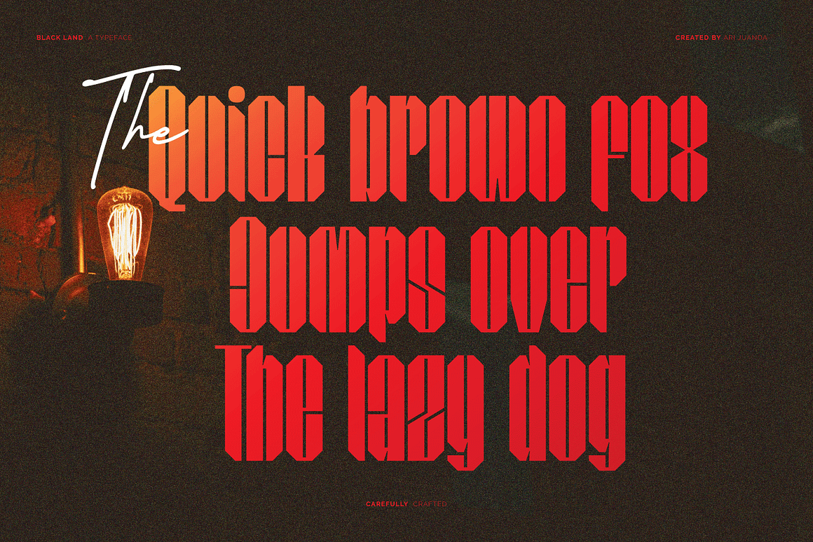 哥特式品牌海报徽标设计无衬线英文字体安装包 Black Land 设计素材 sucaiwan.com