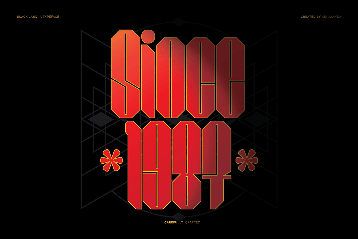 哥特式品牌海报徽标设计无衬线英文字体安装包 Black Land 设计素材 sucaiwan.com