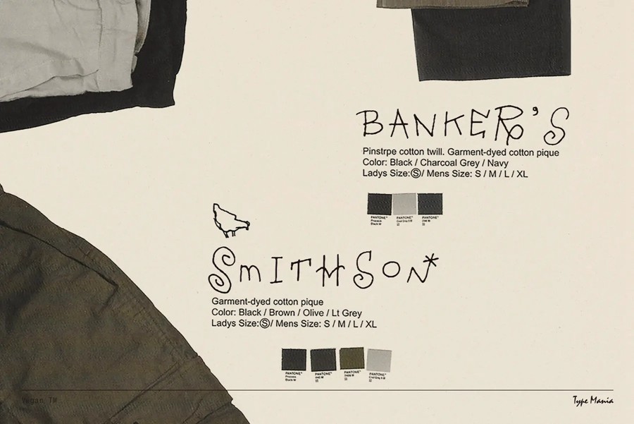 英文字体：复古趣味笨拙感不规则手写Y2K创意海报封面标题logo徽标设计品牌字体 Vegan TM Font（ , sucaiwan.com