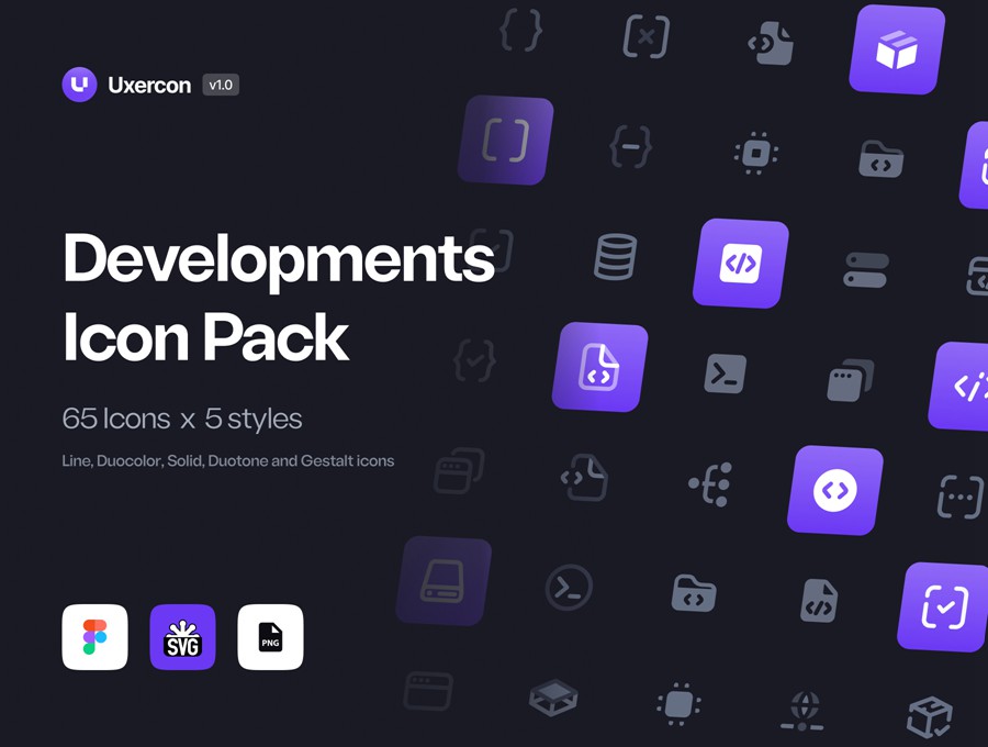 65款网站WEB&APP UI界面设计矢量线条Icons图标PNG/Figma格式素材 Developments – Uxercon Icon Pack 图标素材 第1张-素材湾丨精选海外优质设计素材资源 65款网站WEB&APP UI界面设计矢量线条Icons图标PNG/Figma格式素材 Developments – Uxercon Icon Pack 图标素材 sucaiwan.com