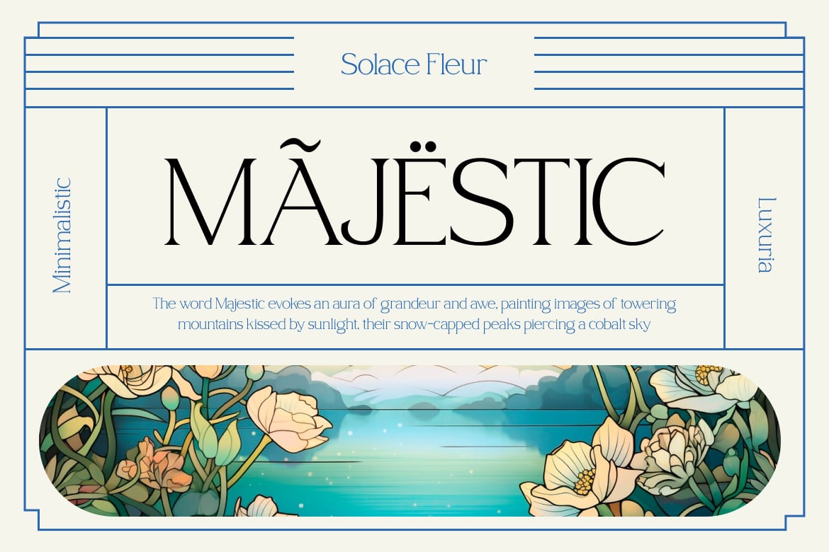 现代时尚杂志海报徽标设计衬线英文字体安装包 Solace Fleur Serif Font 设计素材 sucaiwan.com