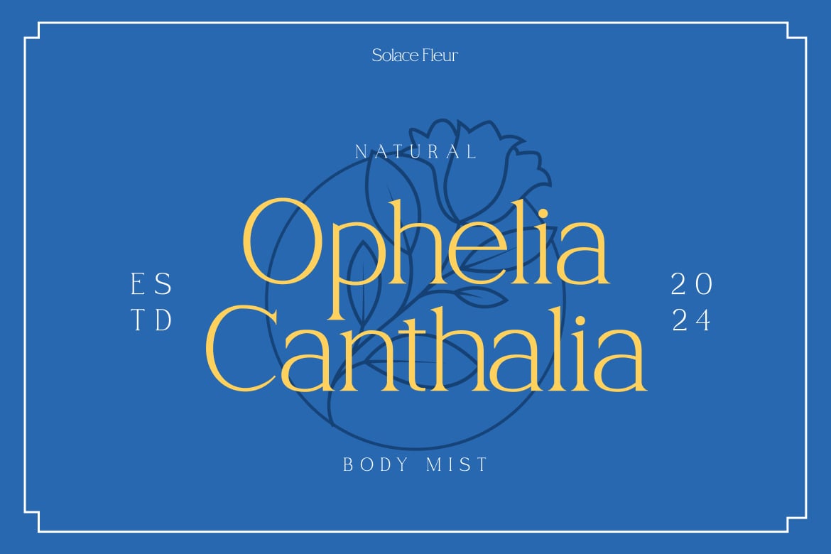 现代时尚杂志海报徽标设计衬线英文字体安装包 Solace Fleur Serif Font 设计素材 sucaiwan.com