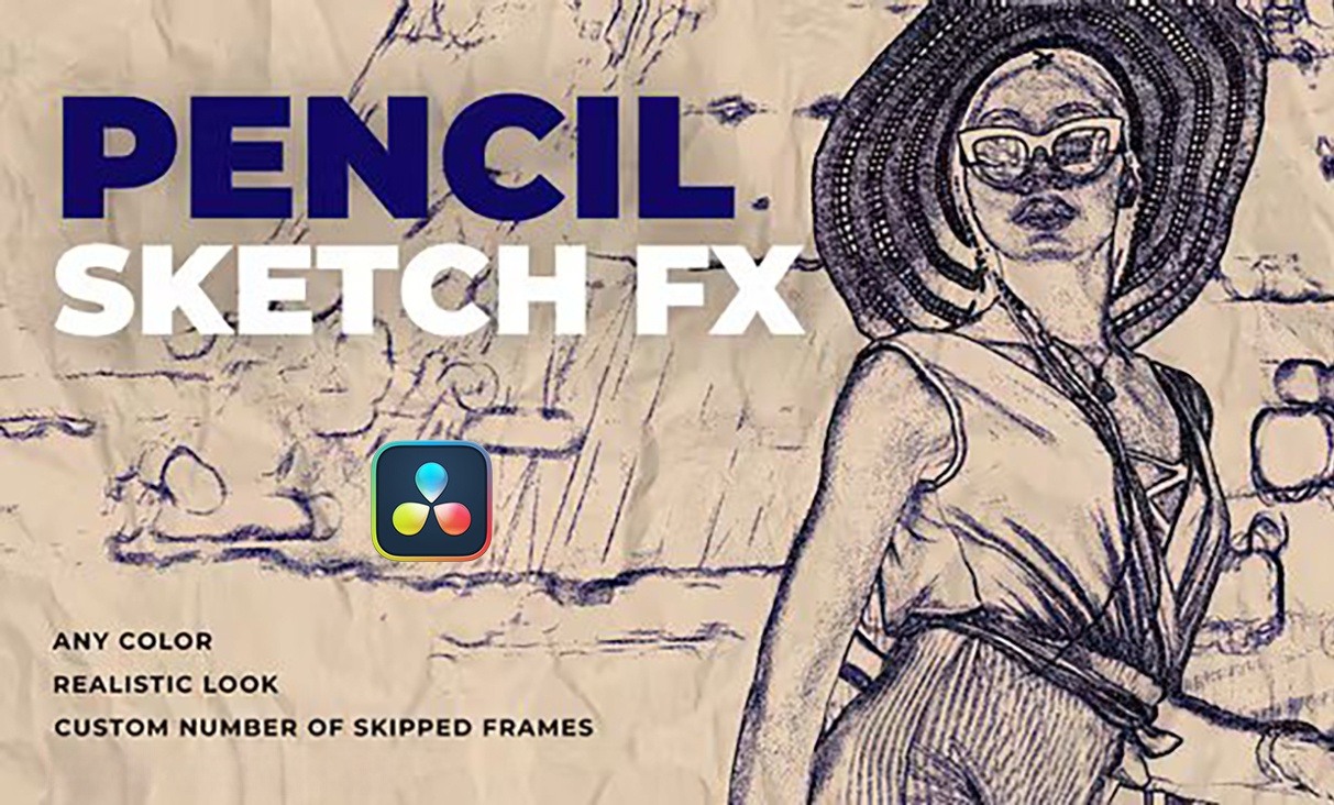 DaVinci Resolve 铅笔素描手绘动画效果 Paper Sketch Effect 照片或视频 手绘艺术铅笔素描动画 达芬奇特效插件 插件预设 第1张-素材湾丨精选海外优质设计素材资源 DaVinci Resolve 铅笔素描手绘动画效果 Paper Sketch Effect 照片或视频 手绘艺术铅笔素描动画 达芬奇特效插件 插件预设 sucaiwan.com