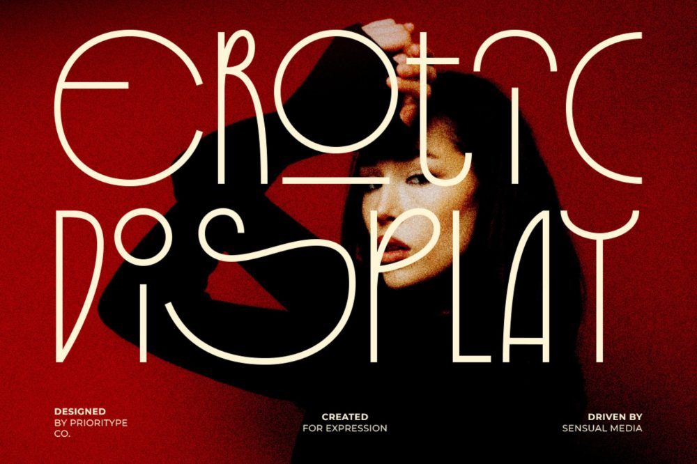 时尚优雅品牌杂志海报设计无衬线英文字体安装包 Erotic Display 设计素材 sucaiwan.com
