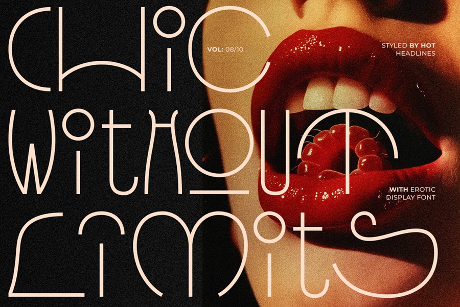 时尚优雅品牌杂志海报设计无衬线英文字体安装包 Erotic Display 设计素材 sucaiwan.com