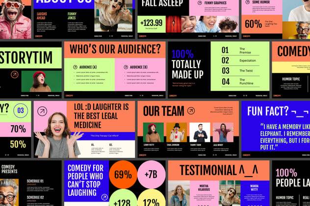 时尚品牌营销策划演示文稿设计ppt模板 Comedy 幻灯图表 sucaiwan.com