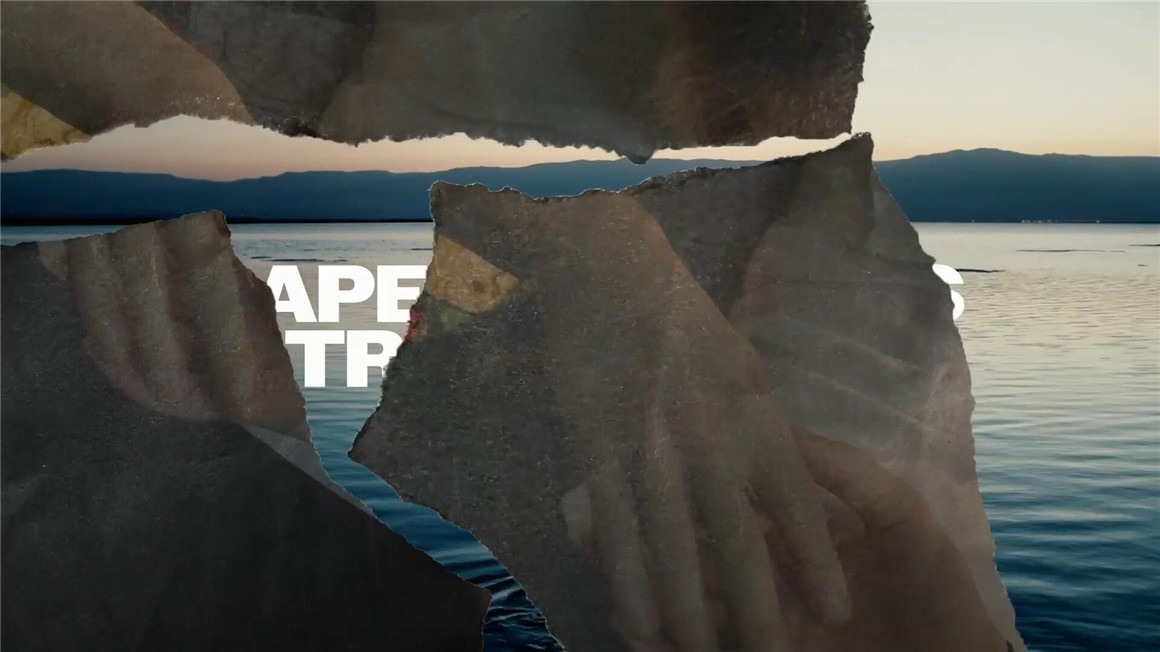 PR模板：复古杂志撕纸折痕胶带拼贴剪切风格化转场过渡模板 , sucaiwan.com