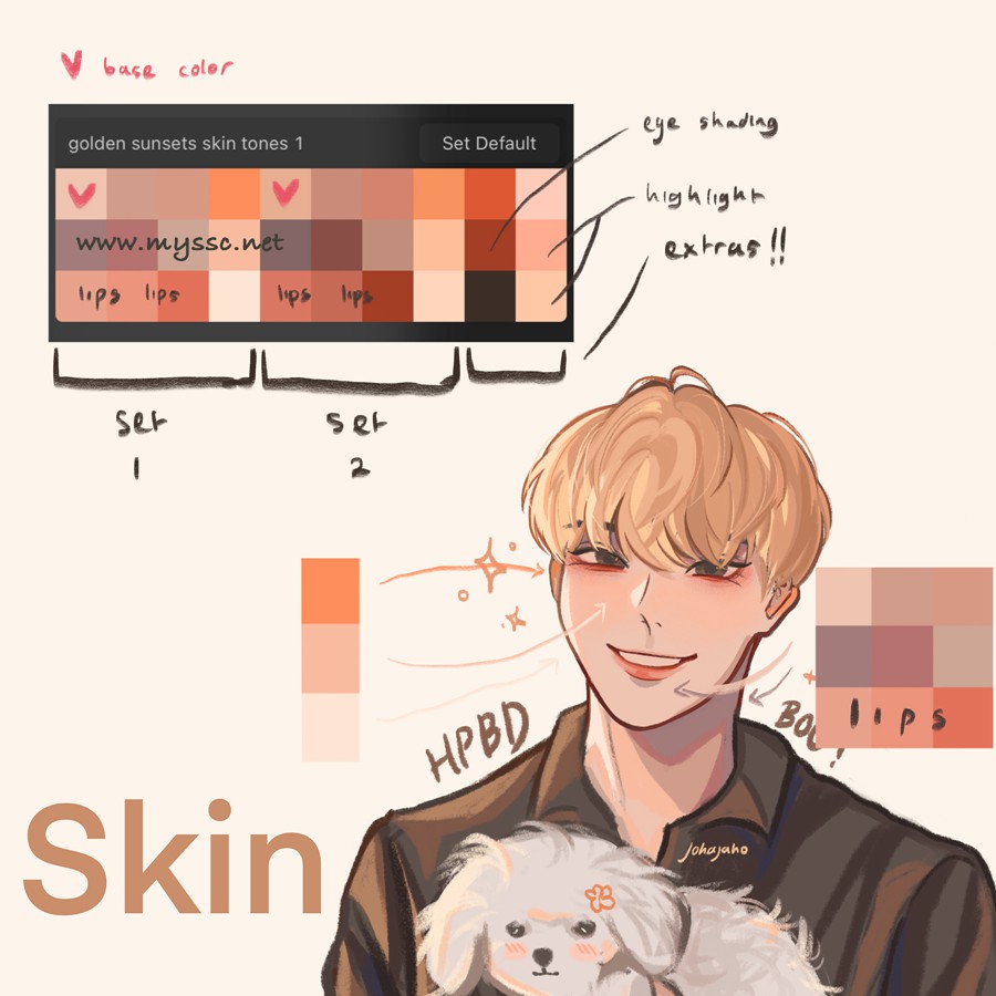 johajaho – 韩国玩乐时尚色彩和纹理插画 Procreate 涂鸦笔刷和调色板 Golden Sunsets - Procreate Set , sucaiwan.com