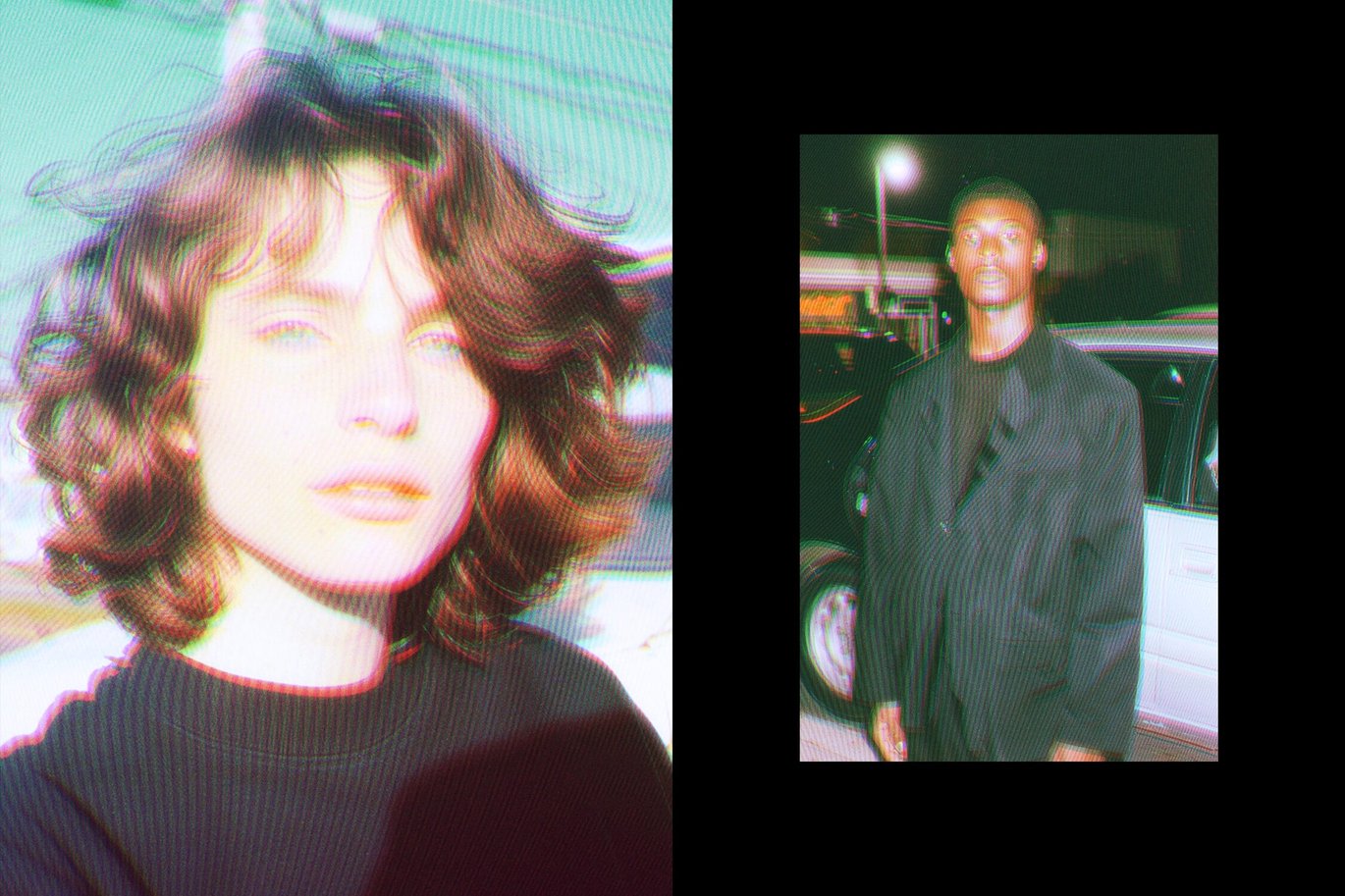 复古故障错位条纹失真照片效果ps特效滤镜样机 Vintage Tape Photo Effect 插件预设 sucaiwan.com