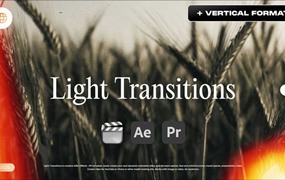 AE/PR/FCPX模板:17种复古文艺做旧胶片漏光耀斑4K无缝转场视频模板 Light Leaks Transitions