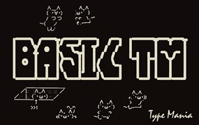 英文字体:复古怀旧ASCII风格计算屏幕网络数字代码艺术标题包装字体 Basic TM – Quirky Computer Font