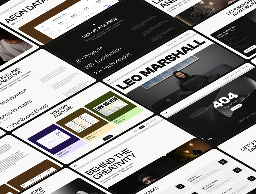响应式创意极简作品集网站界面WEB UI设计Figma模板素材 Leo Marshall — Developer Portfolio Website APP UI 第6张-素材湾丨精选海外优质设计素材资源 响应式创意极简作品集网站界面WEB UI设计Figma模板素材 Leo Marshall — Developer Portfolio Website APP UI sucaiwan.com