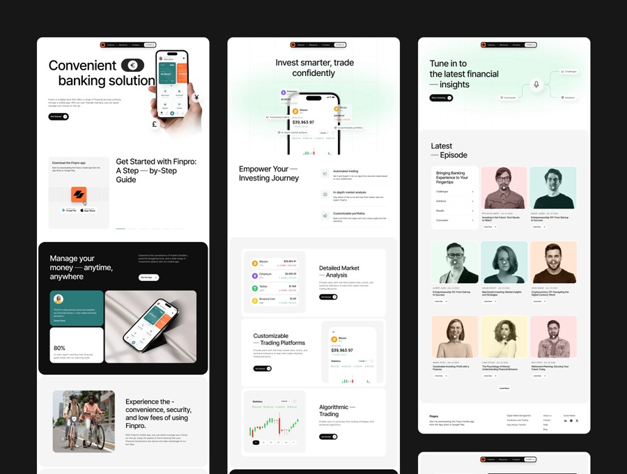 40+屏响应式SaaS数字银行服务网站WEB UI界面设计Figma模板+源码素材 Finpro – Creative Asset Bundle APP UI 第8张-素材湾丨精选海外优质设计素材资源 40+屏响应式SaaS数字银行服务网站WEB UI界面设计Figma模板+源码素材 Finpro – Creative Asset Bundle APP UI sucaiwan.com