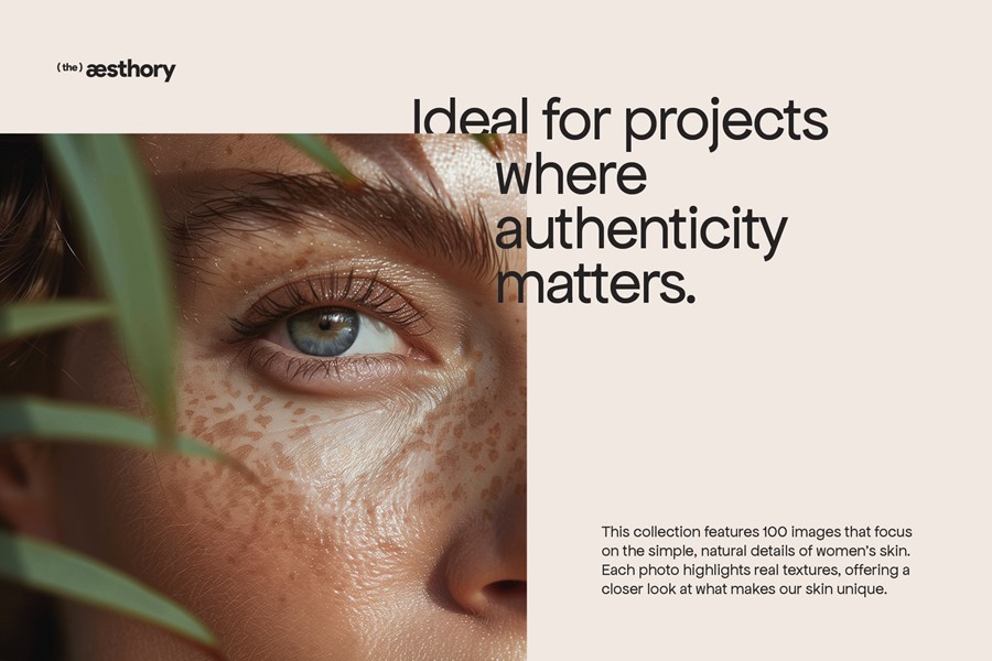 100张4K高清欧美国外雀斑女性脸部皮肤特写照片JPG格式图片设计素材 Authentic Beauty — 100 Stock Photos 图片素材 sucaiwan.com