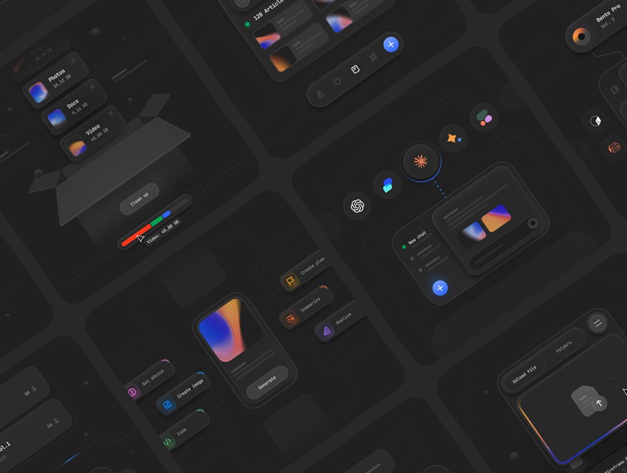 高级双配色金融科技社交交友聊天APP UI卡片小工具设计Figma格式素材 Bento Pro: Multipurpose 2.0 APP UI 第7张-素材湾丨精选海外优质设计素材资源 高级双配色金融科技社交交友聊天APP UI卡片小工具设计Figma格式素材 Bento Pro: Multipurpose 2.0 APP UI sucaiwan.com