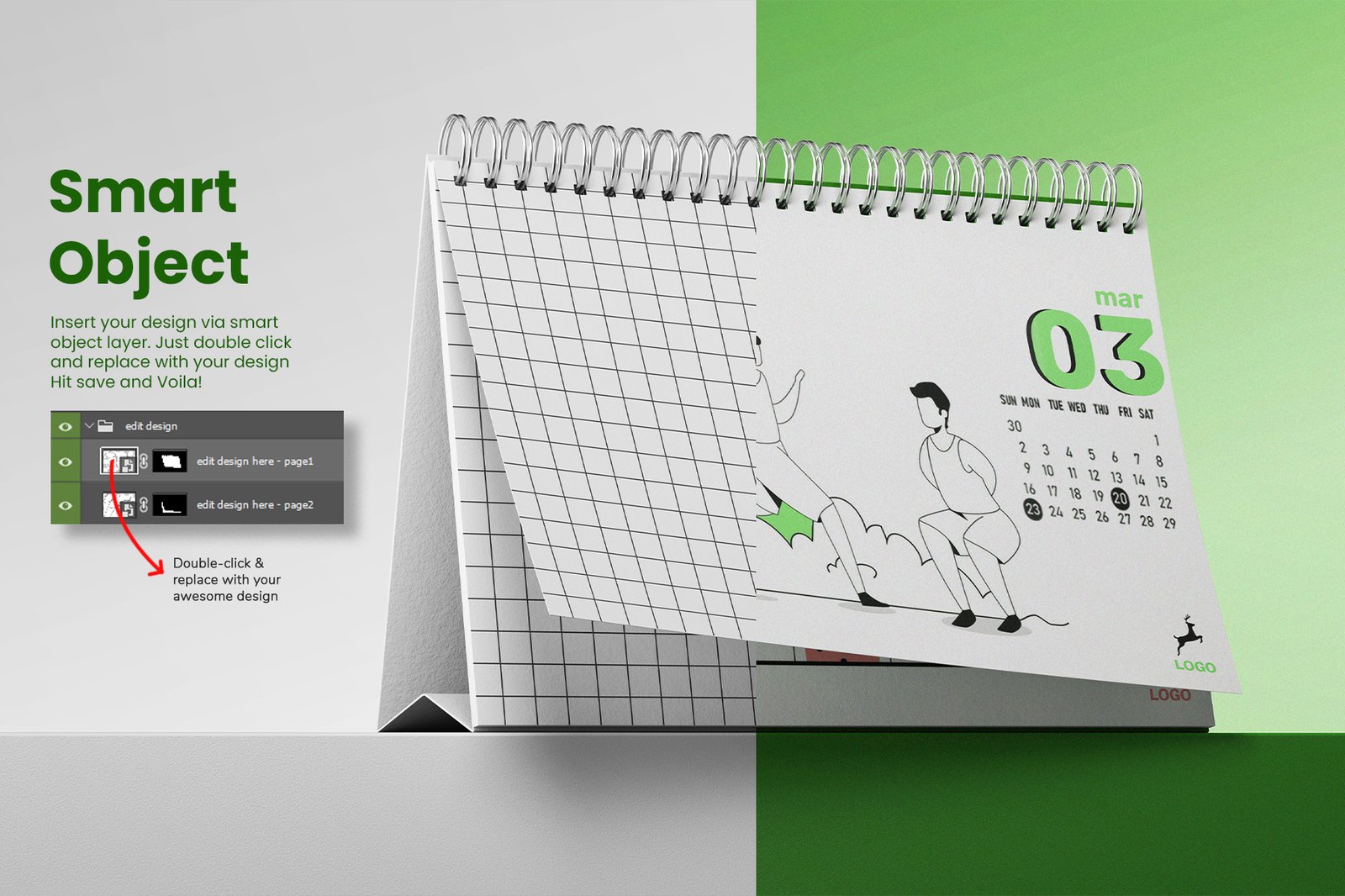 8款逼真A5横版台历日历个人作品集设计展示PS贴图样机MOCKUP模板素材 A5 Landscape Desk Calendar PSD Mockup Set 样机素材 第4张-素材湾丨精选海外优质设计素材资源 8款逼真A5横版台历日历个人作品集设计展示PS贴图样机MOCKUP模板素材 A5 Landscape Desk Calendar PSD Mockup Set 样机素材 sucaiwan.com